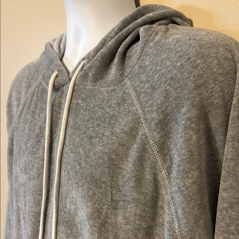 J. Crew Gray Pullover Hoodie with White Stitching - Picture 3 of 9